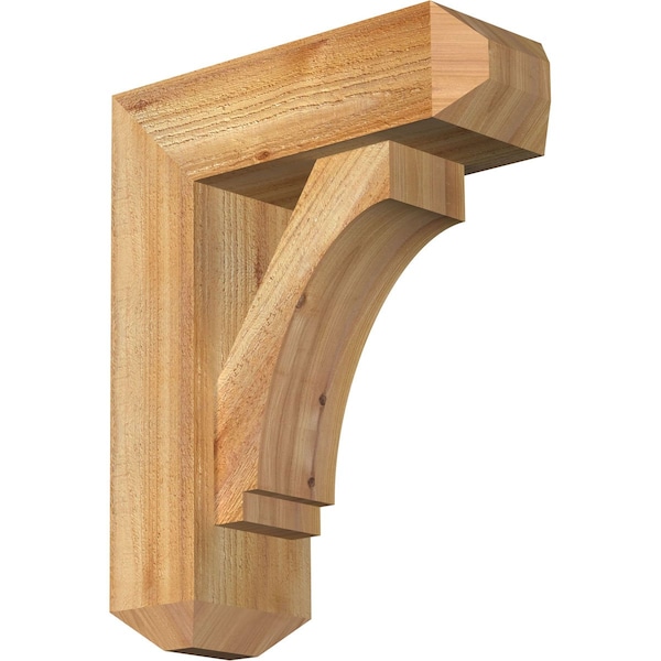 Ekena Millwork Imperial Craftsman Rough Sawn Bracket w/ Offset Brace, Western Red Cedar, 6"W x 16"D x 20"H BKT0604X16X20IMP04RWR - main